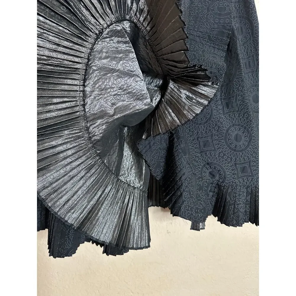 Armani Collezioni Jacquard Pleated Avant-Garde Art-To-Wear Skirt Womans 6